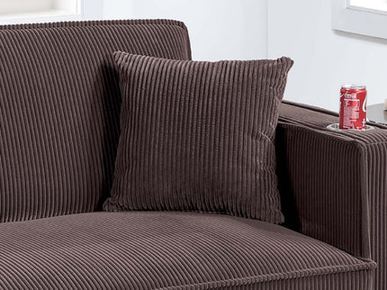 Modern Convertible Sofa With Hidden Storage USB Port, Cup Holder
