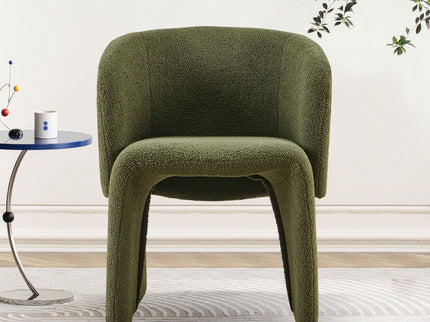 Modern Accent Chair Brown Single Sofa Chair, Upholstered Side Chair Teddy Comfy Chair For Dining Room / Bedroom / Living Room / Reception