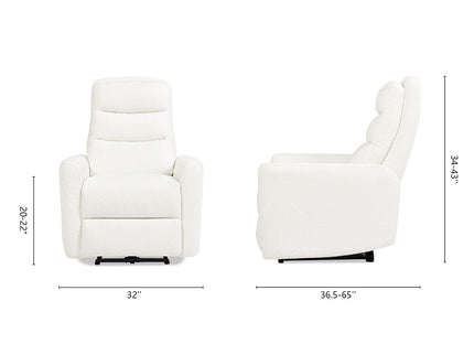 Bloomy - High Back Power Recliner Motion Chair - Chiffon White