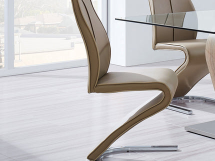 Tony - Dining Chairs (Set of 2) - Brown / Beige