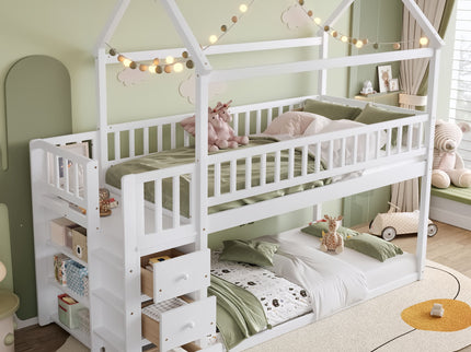 Bunk Bed With Shelves And Drawers, Storage Focused Design