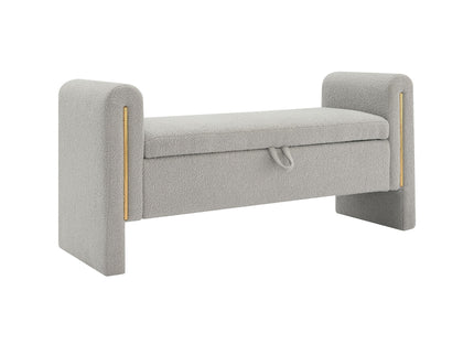 Modern Teddy Upholstered Large Bed End Bench With Arms And Storage