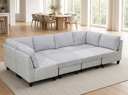 8 Piece Modular U - Shape Sectional Sofa