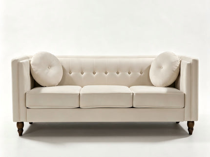 Chesterfield Sofa With Square Arms For Living Room