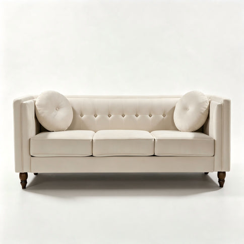Chesterfield Sofa With Square Arms For Living Room