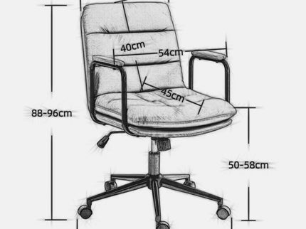 Office Chair, Mid Back Home Office Desk Task Chair With Wheels And Arms Ergonomic Computer Rolling Swivel Chair With Padded Armrest