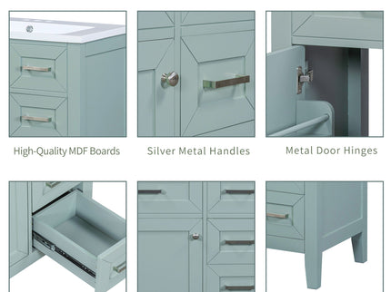 Modern Bathroom Vanity Base Only With Drawers, Freestanding Design