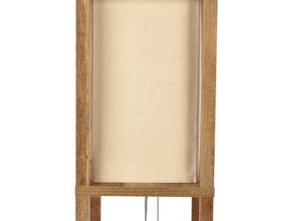Pinnacle - Shelf Floor Lamp For Bedroom / Living Room, Long Shade - Natural Wood / White