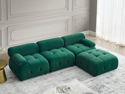 Modular Sectional Sofa, Button Tufted Design With Diy L-Shaped Layout, Reversible Ottoman