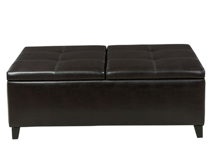 Lanister - Ottoman Double Top Storage - Brown