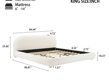 Upholstered Simple Modern Bedroom Bed With Curved Headboard