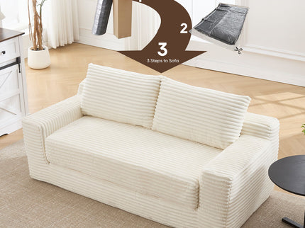 Convertible Loveseat Sofa Bed With Memory Foam & Steel Frame
