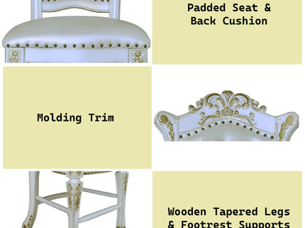 Vendome - Antique Counter Height Chair (Set of 2) - White