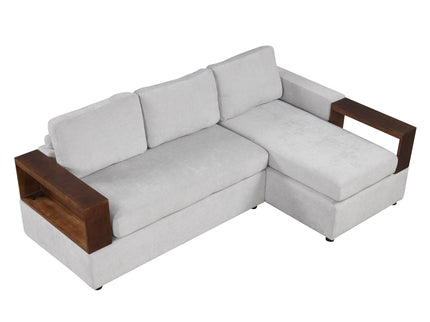 Sectional Sofa Upholstered Sofa Couch With Reversible Armrests For Living Room