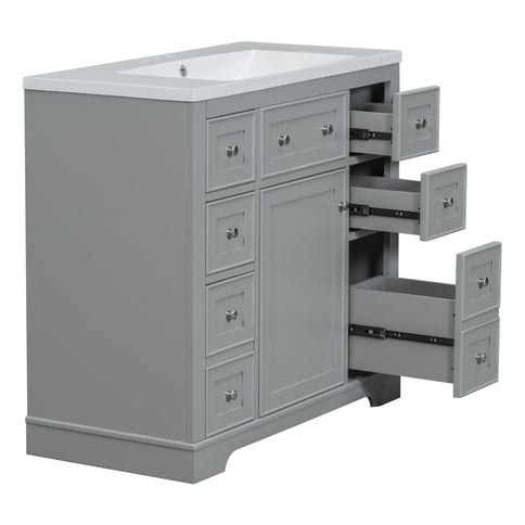 Modern Bathroom Vanity With Sink Combo, 6 Drawers And 1 Cabinet