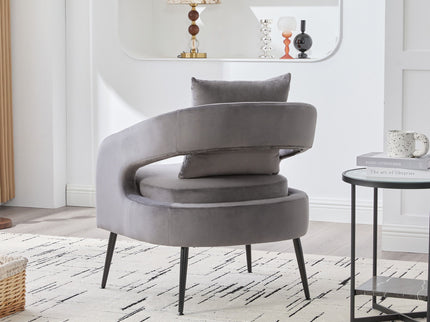 Open Back Accent Chair, Round Sofa Lounge Armchair