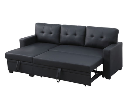 Upholstered Pull Out Sectional Sofa With Chaise