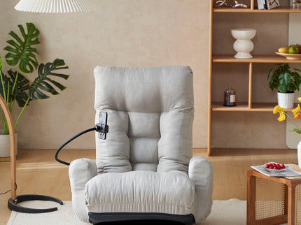 Adjustable Swivel Lounge Chair With 360 Degree Rotating Seat And Headrest Support