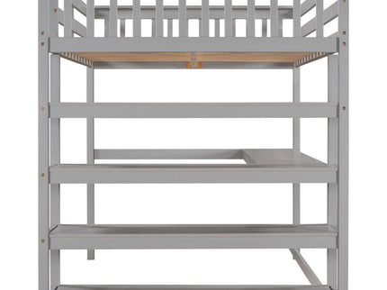 Loft Bed With Storage Shelves And Under Bed Desk
