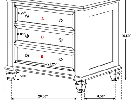 Dennis - 4 Piece Eastern King Bedroom Set - Cream White