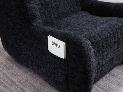 Bean Bag Chair With Armrests Oversized Comfy Beanbag Lounge Lazy Floor Sofa Accent Chair For Living Room - Black