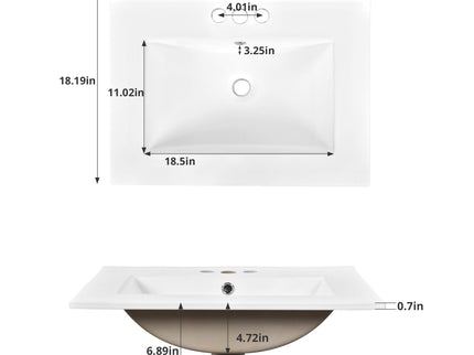 Bathroom Vanity With Under Mount Sink, 2 Drawers And Soft Closing Door