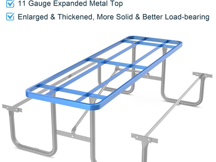 Metal Expanded Rectangular Picnic Table