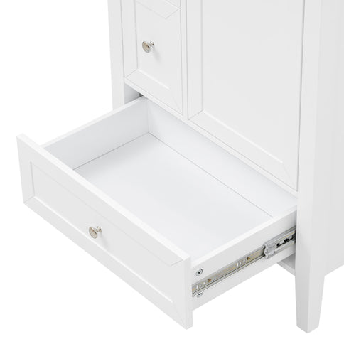 Modern Bathroom Vanity With Sink, Soft Close Drawers & Door, Storage Rack
