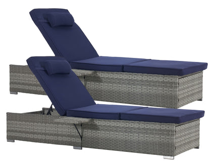 Outdoor Sofa Pe Rattan Furniture Deck Chair - Gray