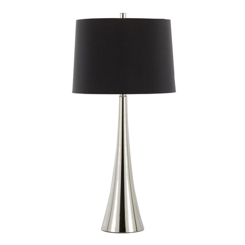 Diana - Contemporary Table Lamp (Set of 2) - Polished Nickel / Black Satin