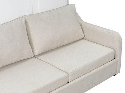 Murphy Cabinet Bed With Folding Sofa, Built In Storage Shelves And LED Light