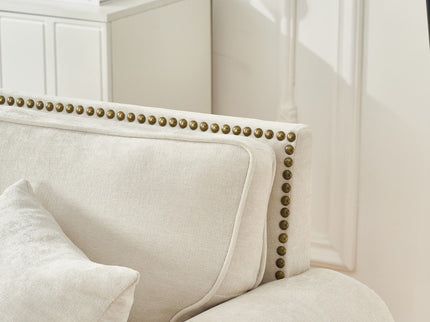 Modern 3 And 2 Seater Sofa With Rolled Arms, Tufted Upholstered Couch