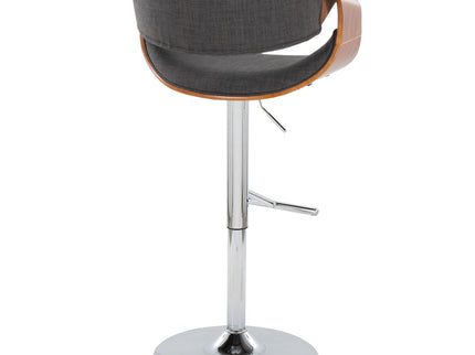Curvo - Mid Century Modern Adjustable Barstool With Swivel With Straight T Footrest