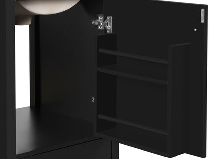 Bathroom Vanity With Ceramic Sink, Soft Close Drawers, Door Organizer, Divider Drawer, Adjustable Foot Pads