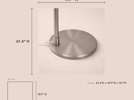 Serene - Floor Lamp With Rotary Switch Base Linen Shade - Brushed Nickel / White