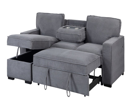 Territory - Pull Out Sofa Bed With Design - Dark Gray