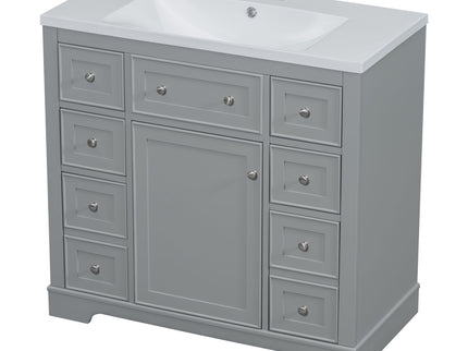 Modern Bathroom Vanity With Sink Combo, 6 Drawers And 1 Cabinet
