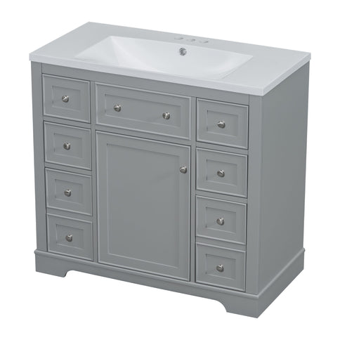 Modern Bathroom Vanity With Sink Combo, 6 Drawers And 1 Cabinet