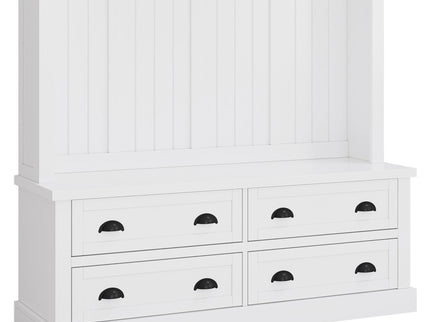 Hall Tree With 4 Drawers, Coat Rack With 6 Hooks