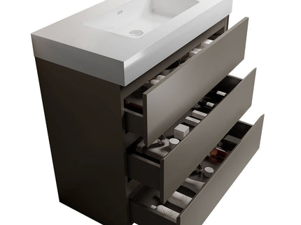 Alice - Bathroom Vanity With Sink, Large Storage Freestanding Bathroom Vanity For Modern Bathroom, One-Piece Sink Basin Without Drain And Faucet