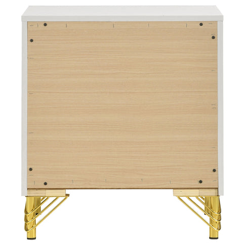 Chesney - 2 Drawer Nightstand With Trim, Bedroom Side Table - White