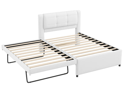Upholstered Platform Bed With Multifunctional Trundle