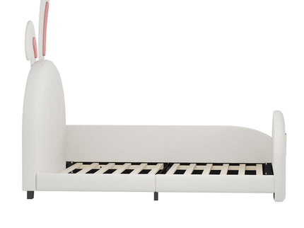 Upholstered Rabbit-Shape Princess Bed With Headboard And Footboard