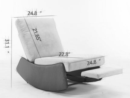 Modern Rocking Chair Recliner, Comfy Rocker Nursery Chair With Footrest, Accent Reading Chair, Upholstered Lounge Chair For Relaxing, Resting, Soft Padded Rocker For Indoor Living Room Bedroom