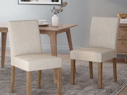 Contemporary Dining Chair With Upholstered Seating And Tapered Legs