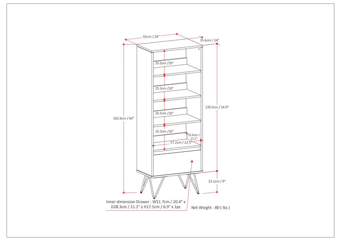 Chase - Tall Bookcase - Rustic Natural Aged Brown