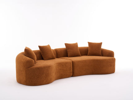 4 Seater Sofa With Fabric, 30D, 60 Hardness Full Sponge, 4 Pillow For Living Room, Home Furniture Sleeper Sectional Sofa For Apartment