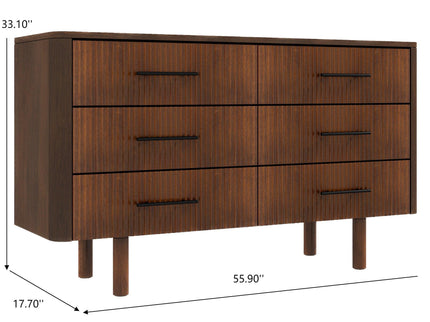 Logan - Dresser With 6 Drawers - Brown