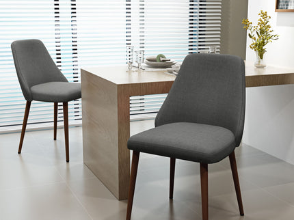 Modern Dining Chair With Iron Legs And Wood Finish