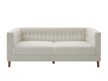 Modern 3 Seater Sofa, Upholstered Couch With Curved Armrests
